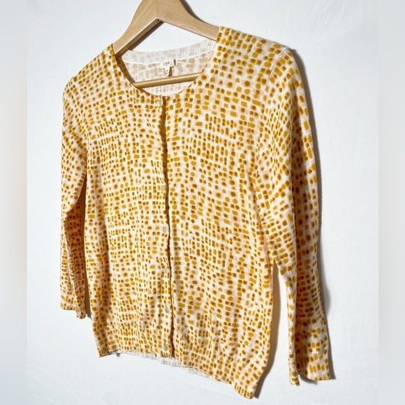 Jcrew 3/4 sleeve Sz. S pink and orange modern abstract patterned cardigan - Picture 3 of 10